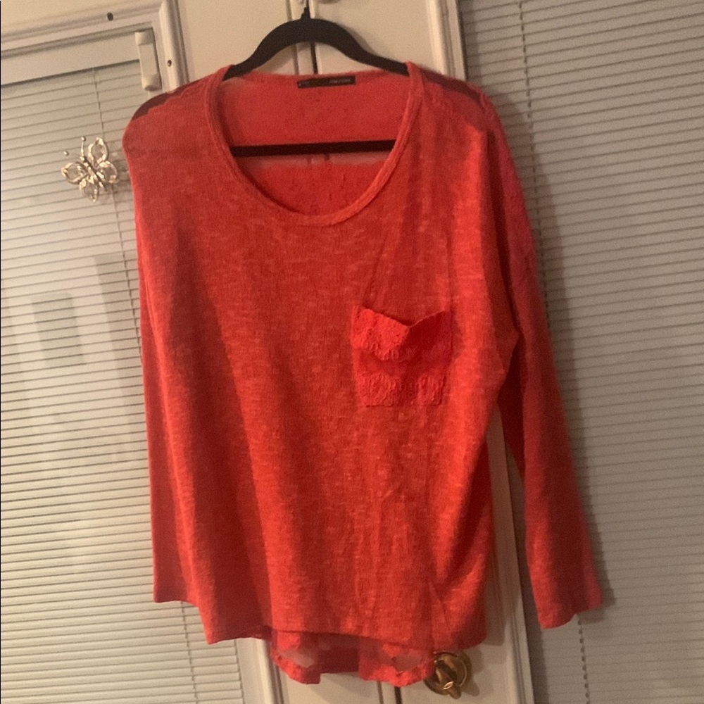 Maurices Red Long Sleeve Blouse